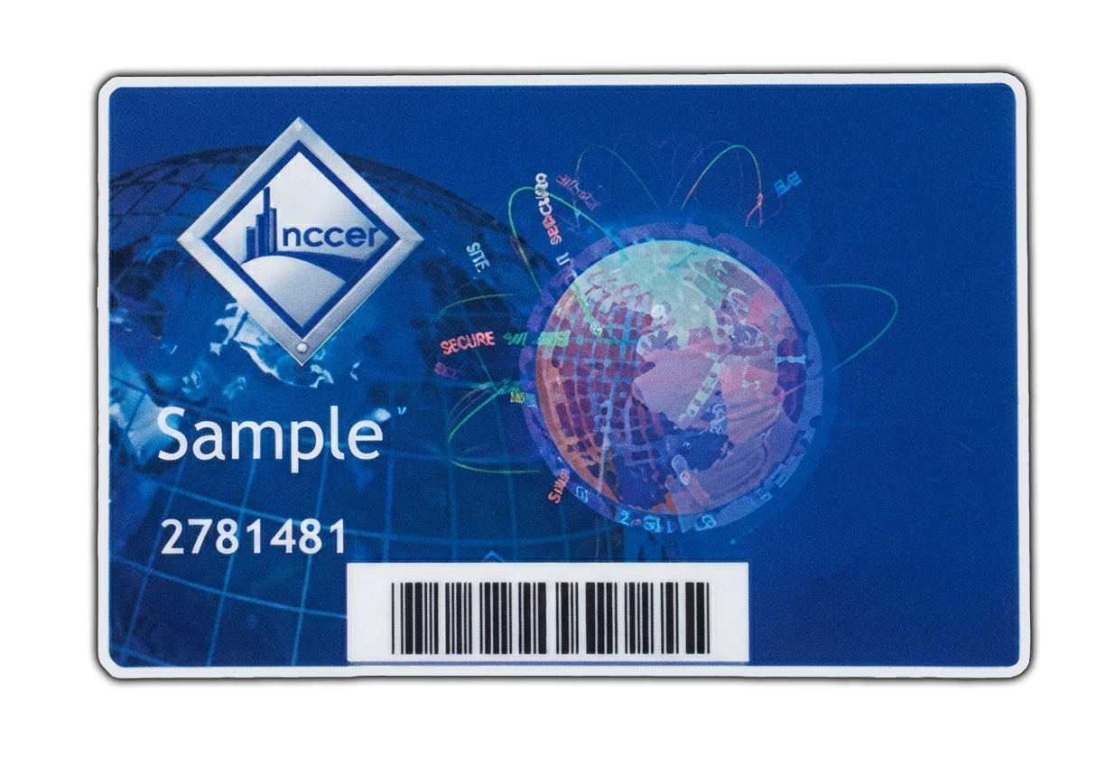 Sample NCCER credential card