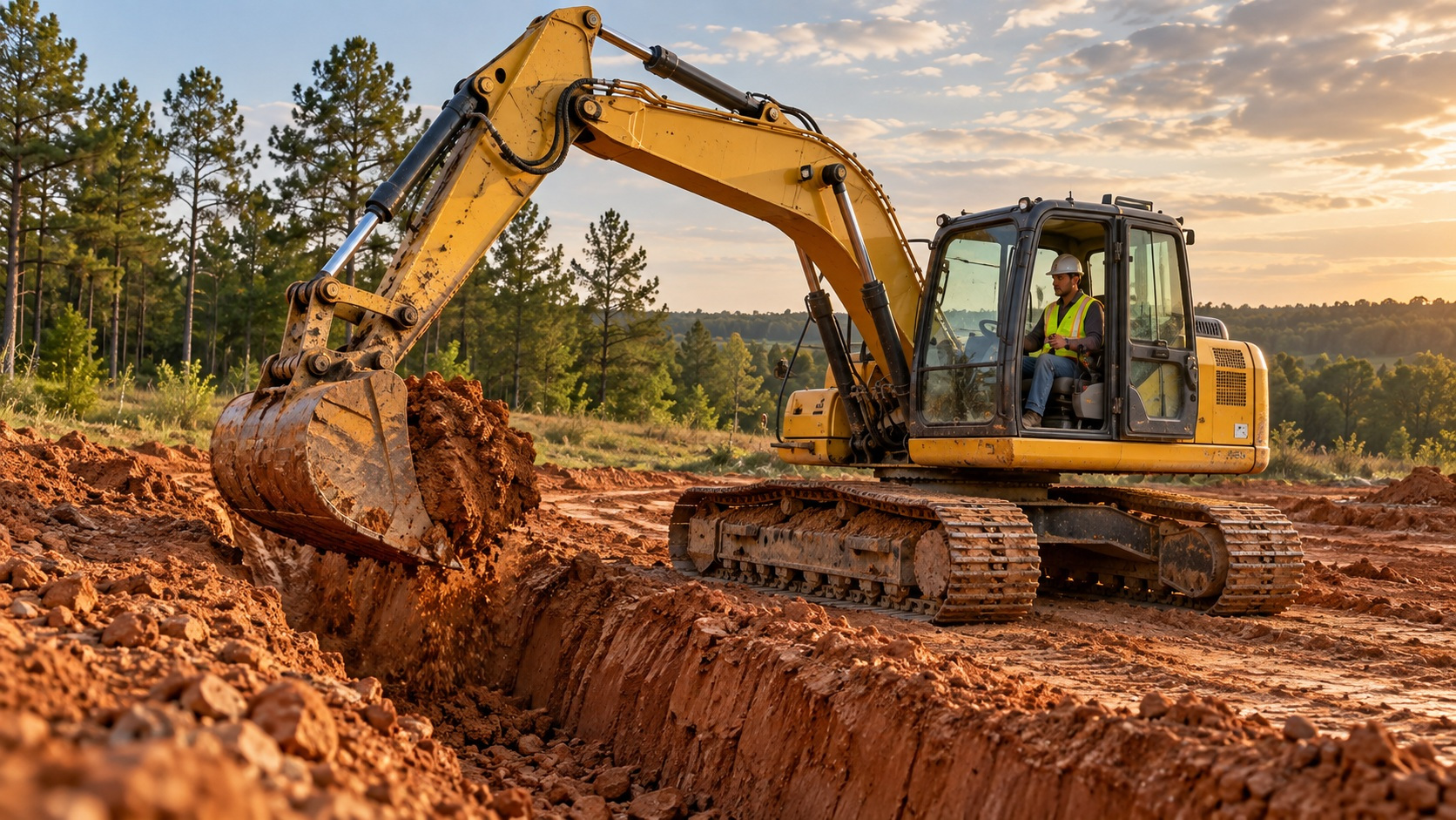 excavator operator gaining additional hands-on seat time