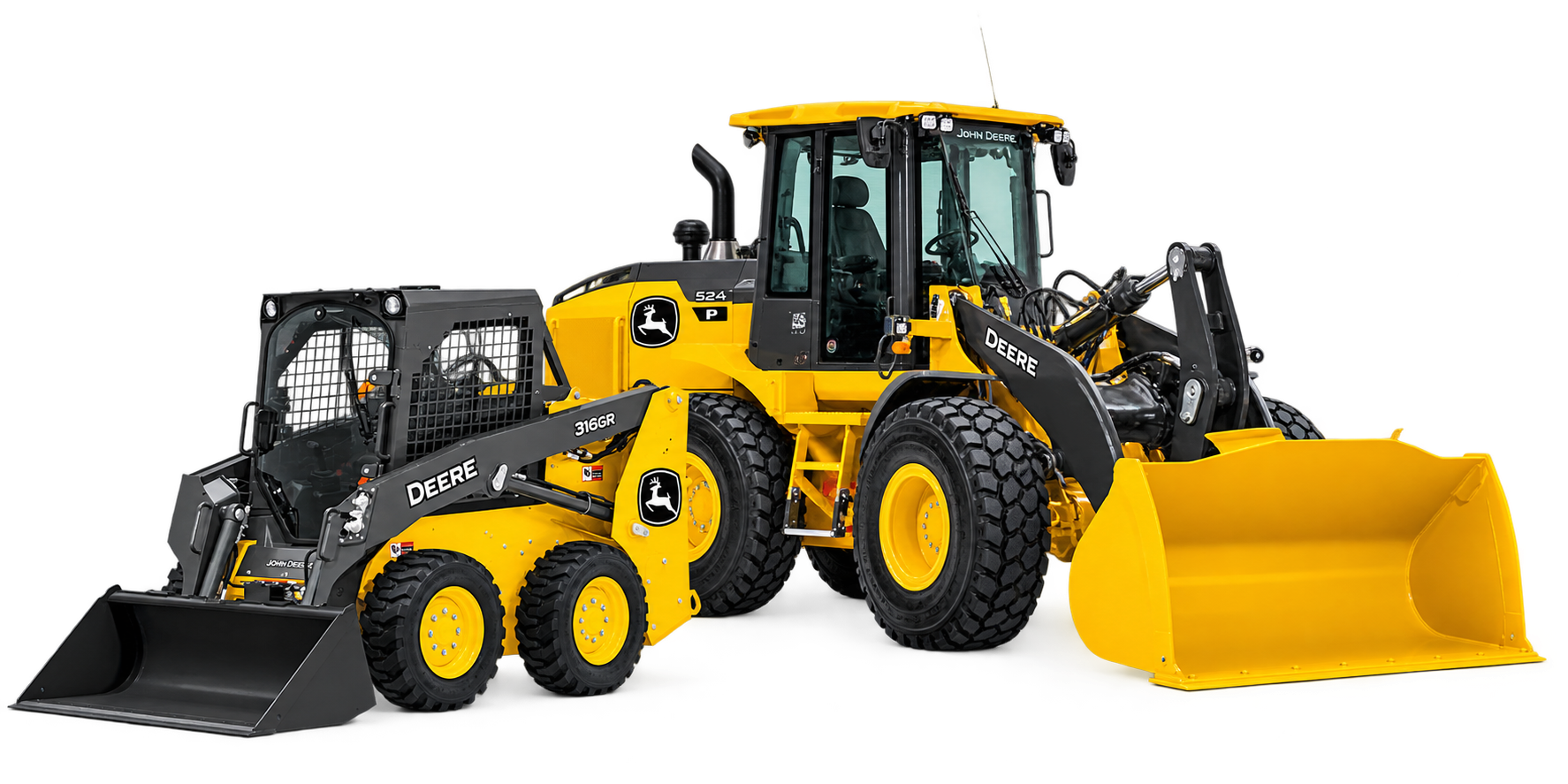 Front-end loader and skid steer used for hands-on operator training at HEO Academy